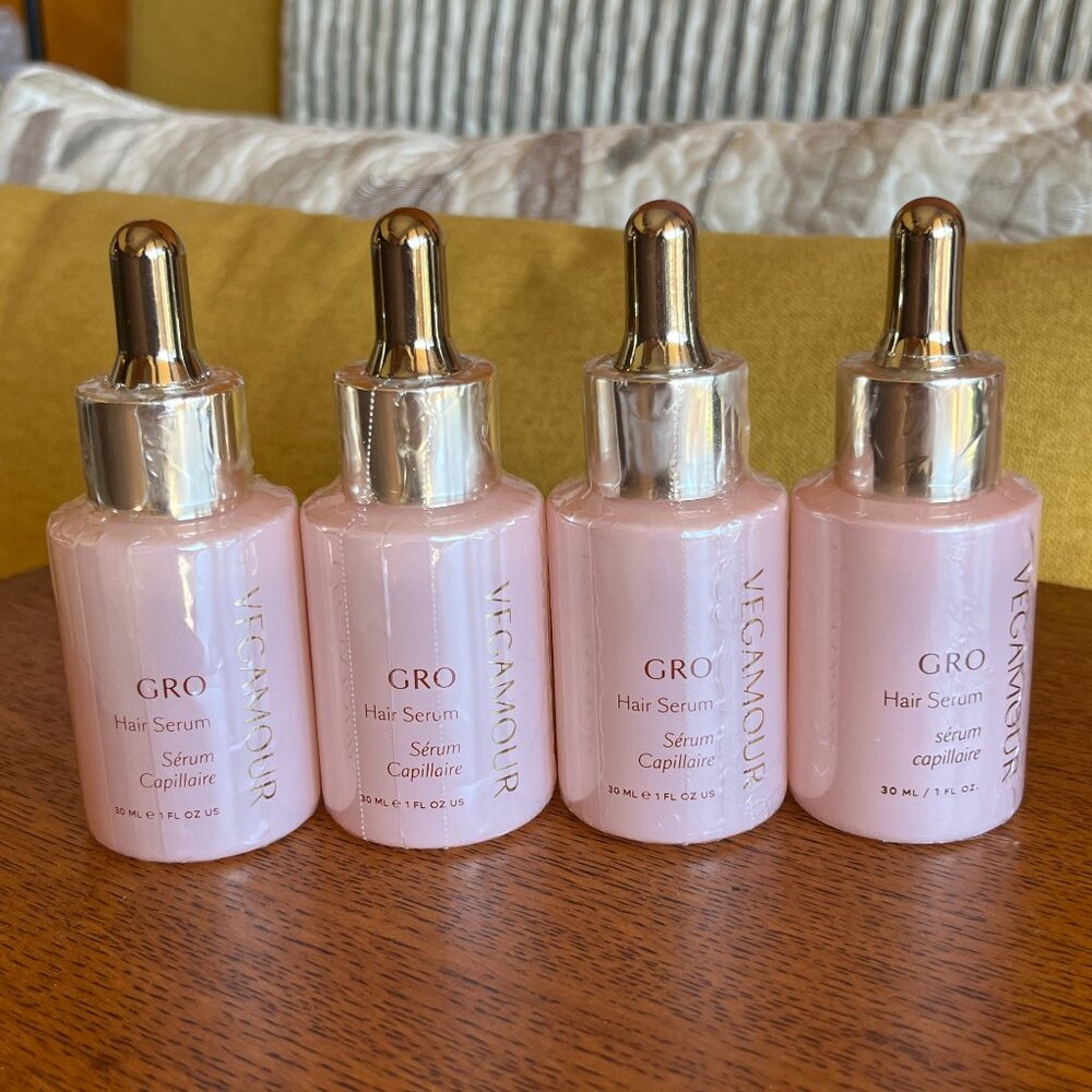 4 VEGAMOUR GRO Hair Serum Bottles Vegan